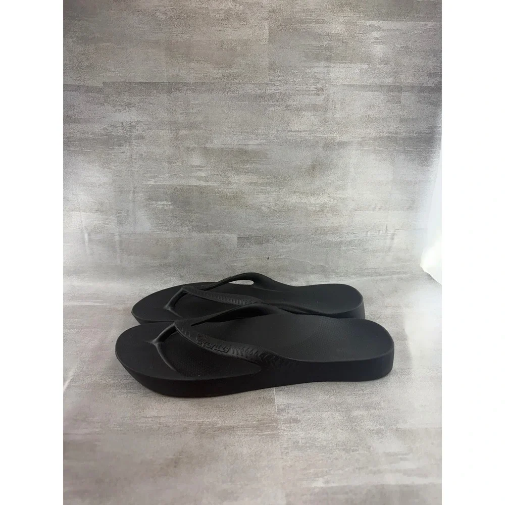 Archies High Arch Support Flip Flops Black Orthotic Recovery Sandals W11 M10